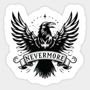 Nevermore Raven - Gothic Edgar Allan Poe Gothic Sticker